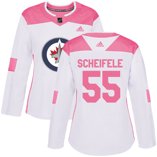 Adidas Jets #55 Mark Scheifele White/Pink Authentic Fashion Women's Stitched NHL Jersey